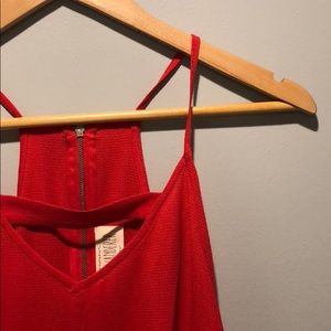 Red Slit Back Tank
